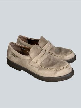 Mephisto Men’s Taupe Gray Nubuck Suede Air Jet Loafers Size 10.5 Grandpa Core